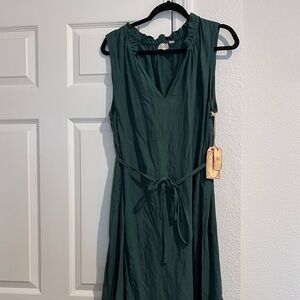 Fat Face Green Tie Front Maxi Sundress